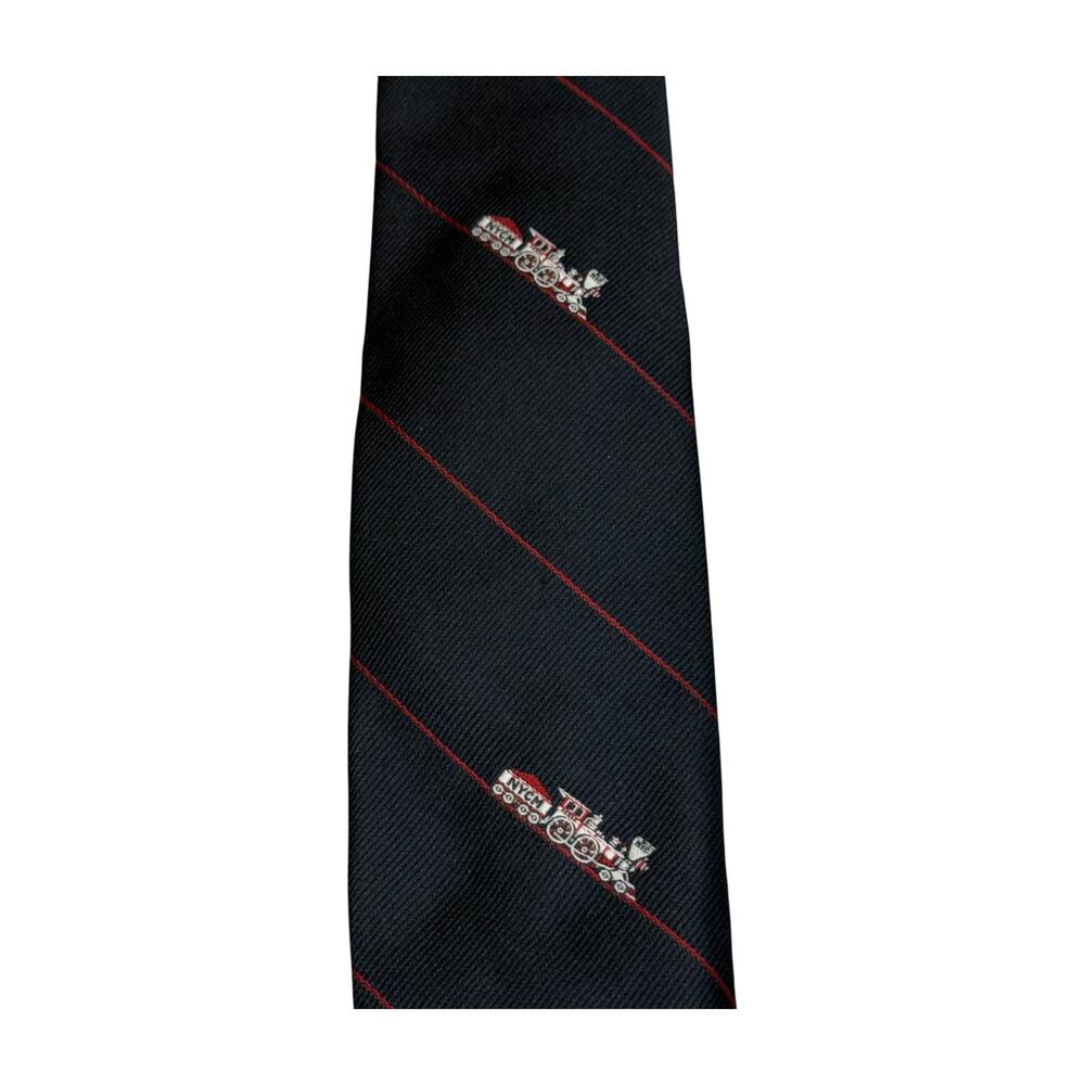 New York Central Mutual Vintage NYCM Navy Train Novelty Tie - Picture 2 of 6